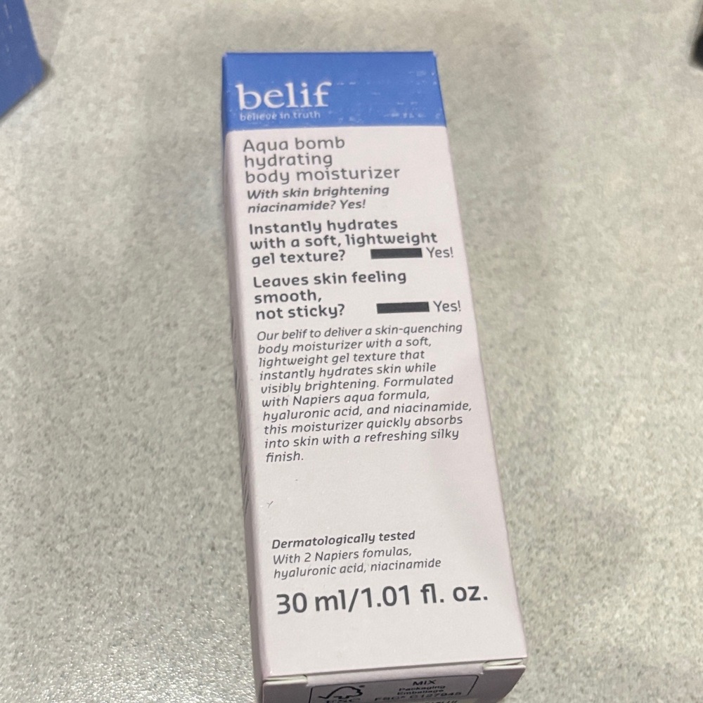 Belif Aqua Bomb Hydrating Body Moisturizer with Skin Brightening Niacinamide